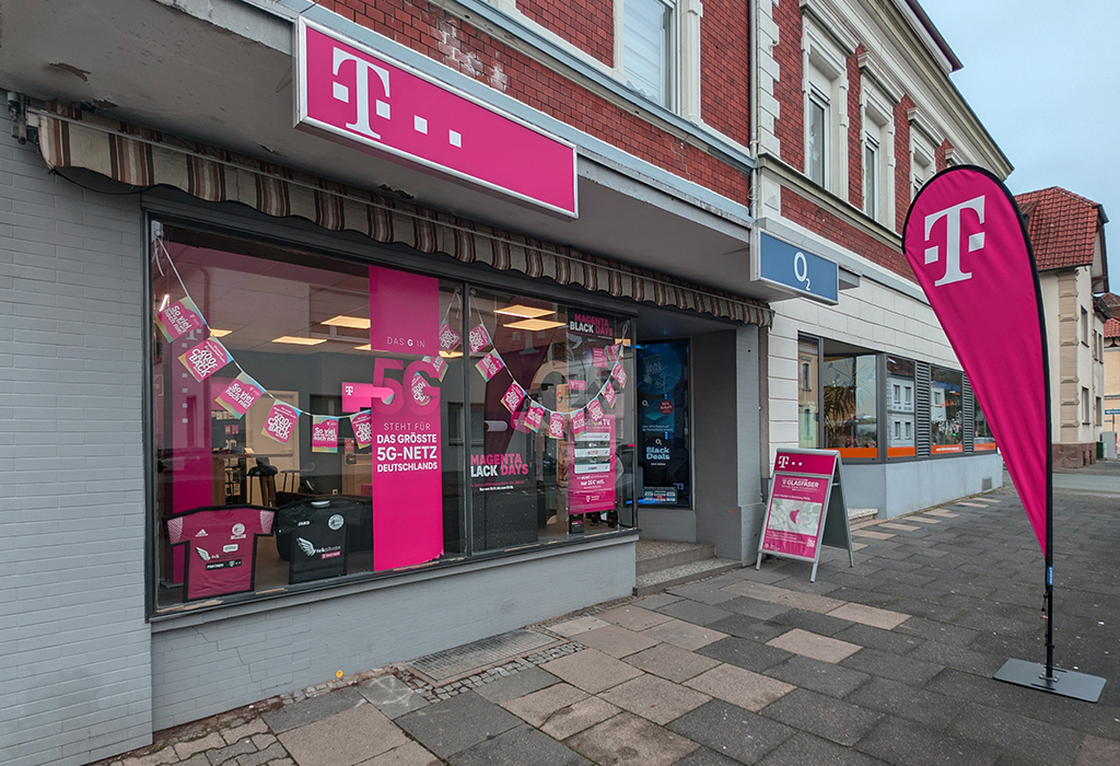 Außenansicht Shop Tekphone o2 und Telekom Shop in Blomberg